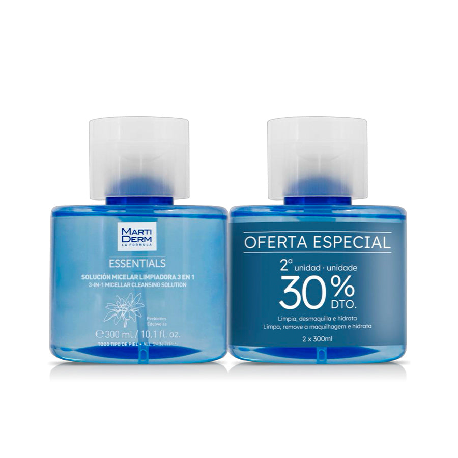 Martiderm Essentials Solução Micelar Limpeza 3em1 2x300ml