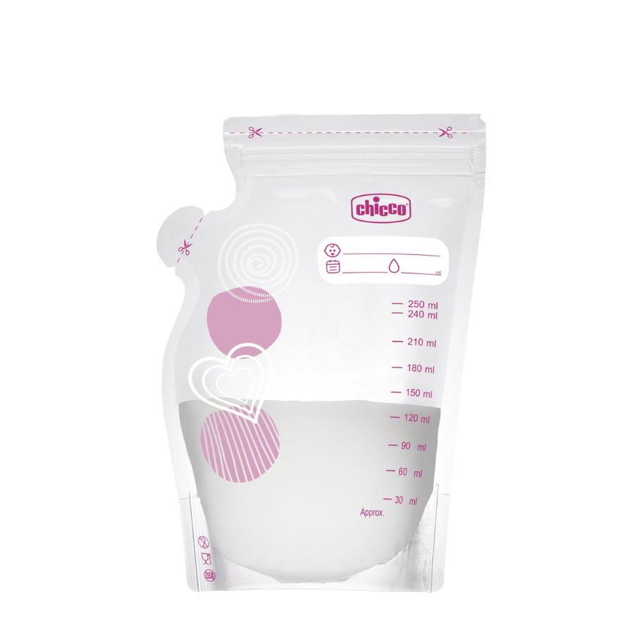 Chicco Bolsas de Almacenamiento de Leche Materna 250ml x30