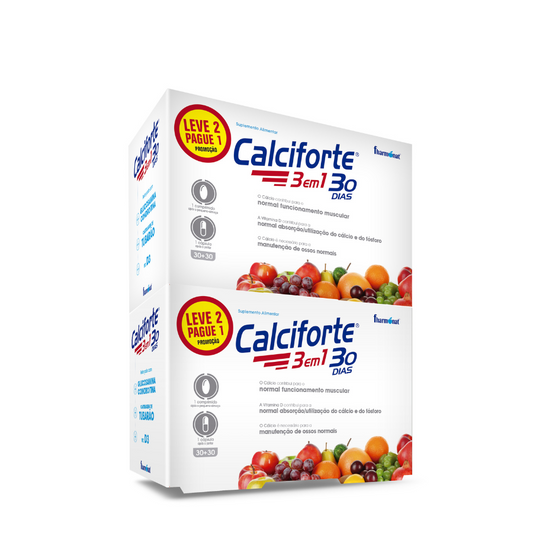 Calciforte 3 en 1 Cápsulas 2x 30+30