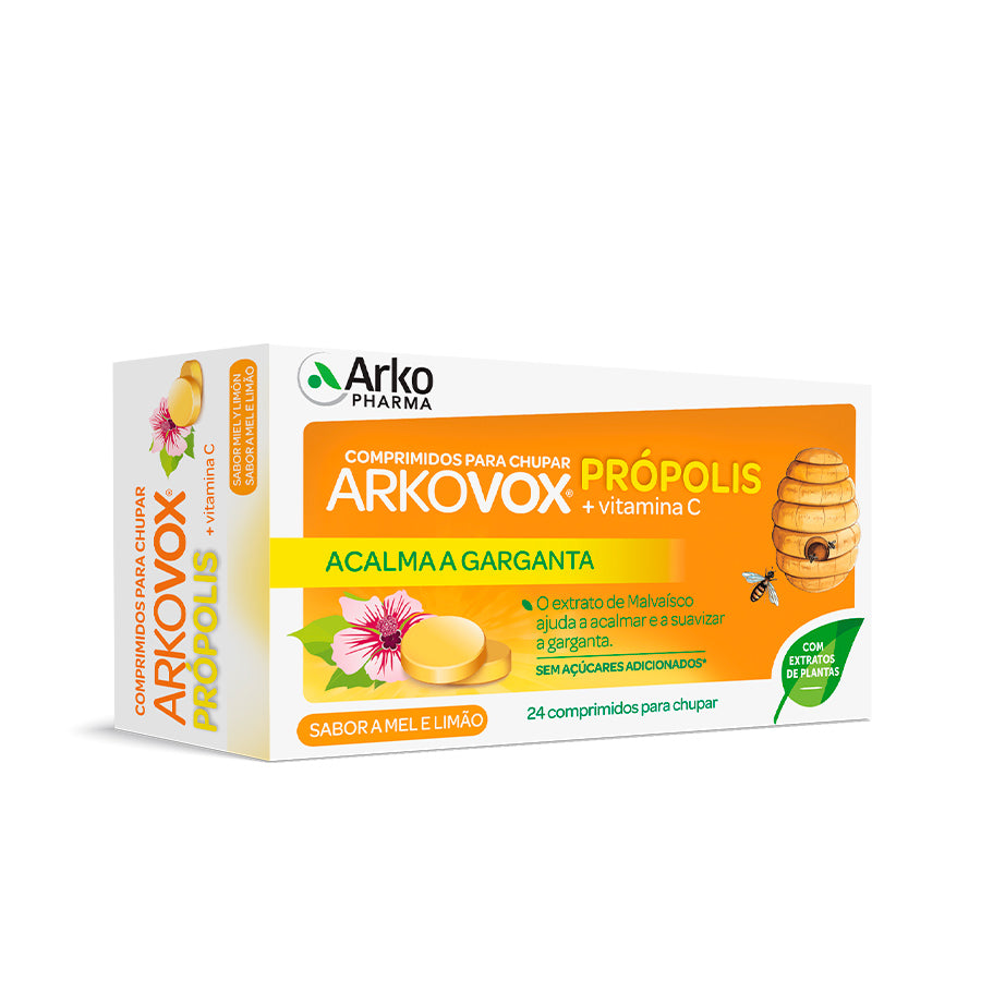 Arkovox Propólis + Vitamina C Mel e Limão Pastilhas x24