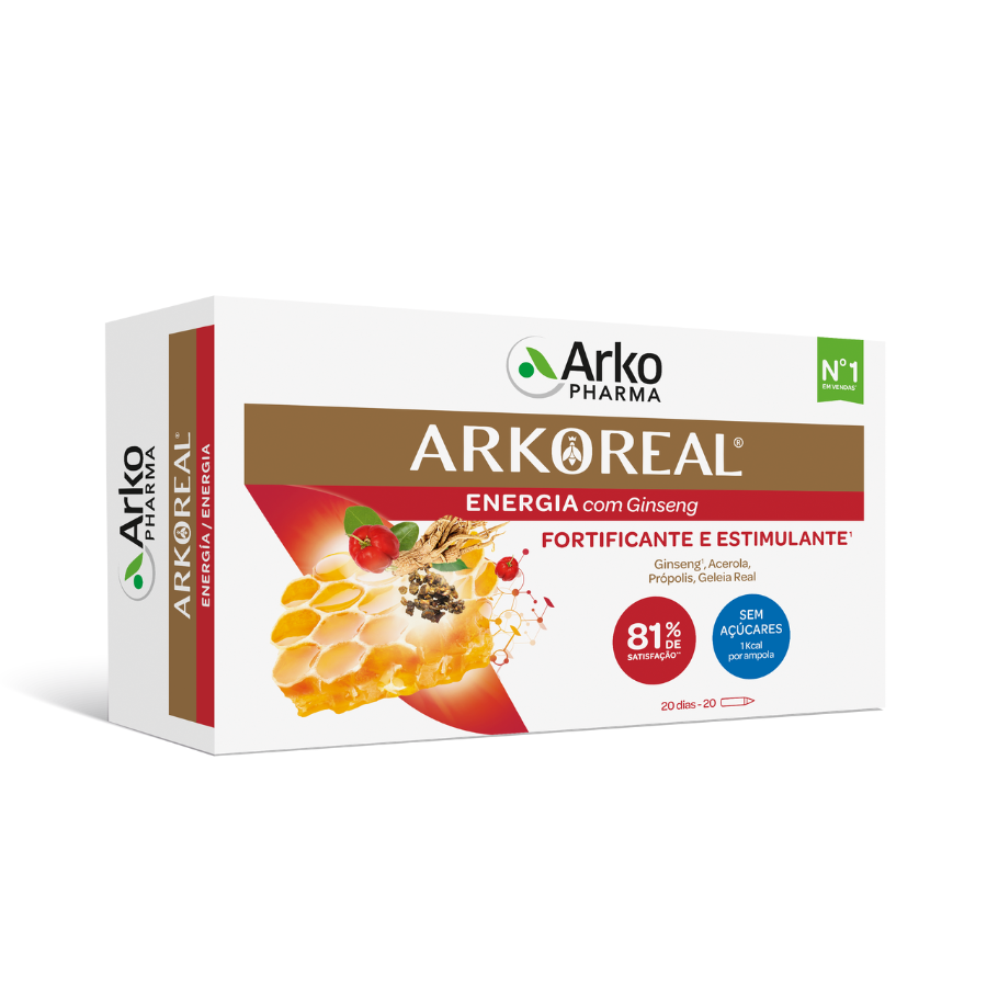 Arkoreal Geleia Real + Ginseng Ampolas x20