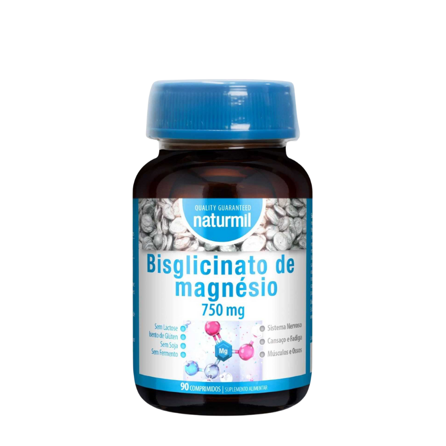 Naturmil Bisglicinato de Magnésio 750mg Cápsulas x90